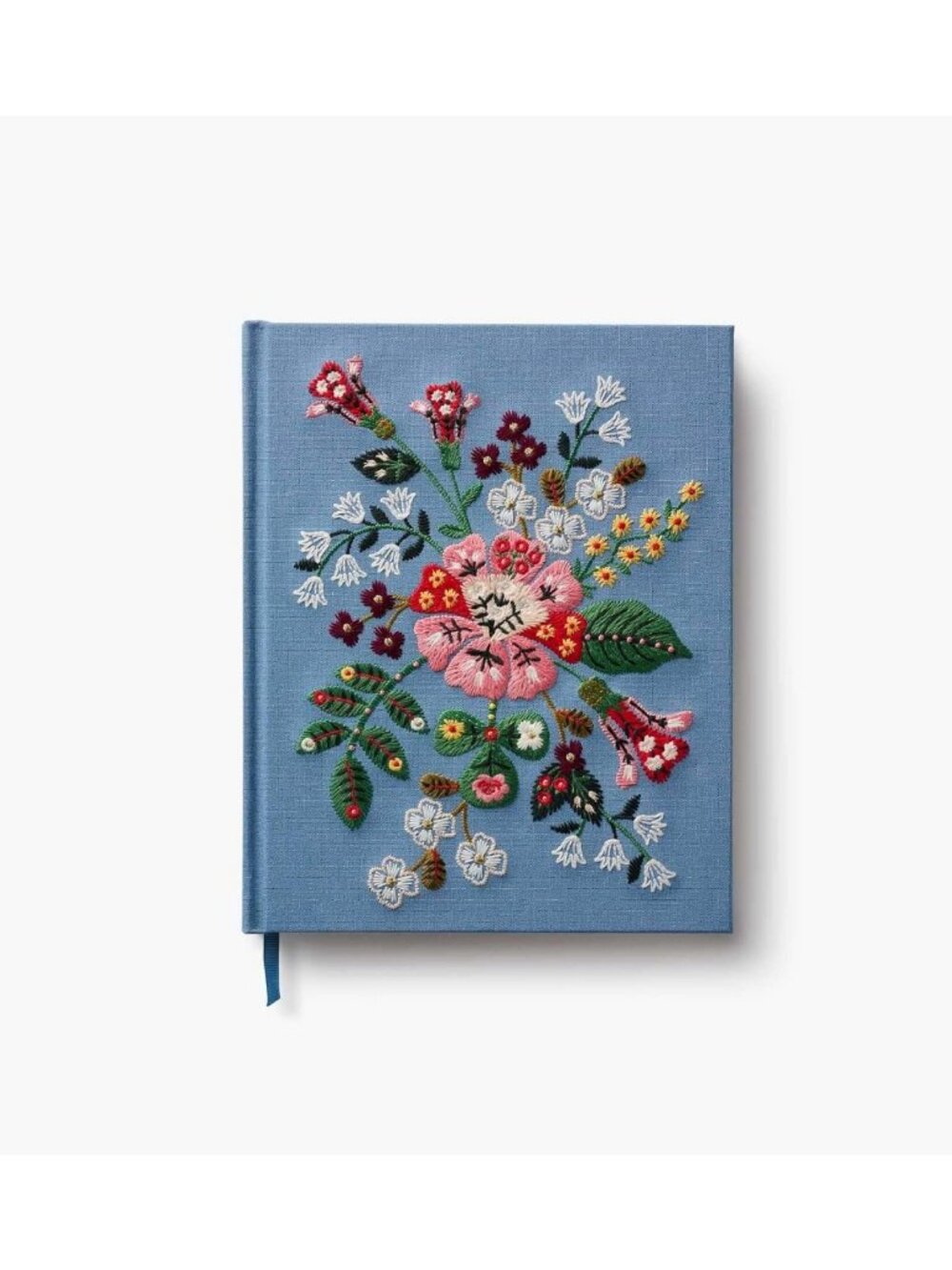 Embroidered Sketchbook with Grosgrain Ribbon Bookmark - Perfect for Journaling